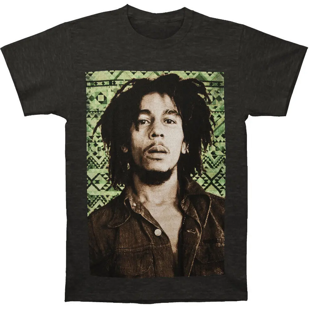 Camiseta de Bob Marley para hombre, color verde azteca, grande, carbón, brezo