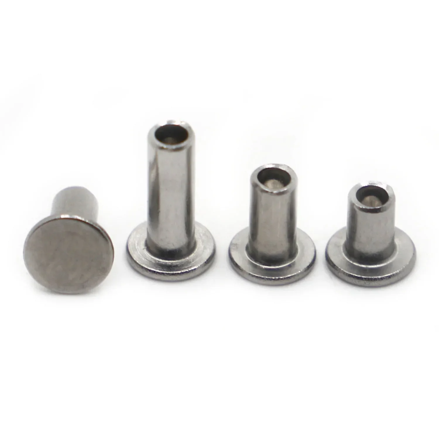 Semi-hollow Rivets 304 Stainless Steel Extension Big Flat Head Rivet GB875 4mm-40mm Rod Length M2 M2.5 M3 M4 M5