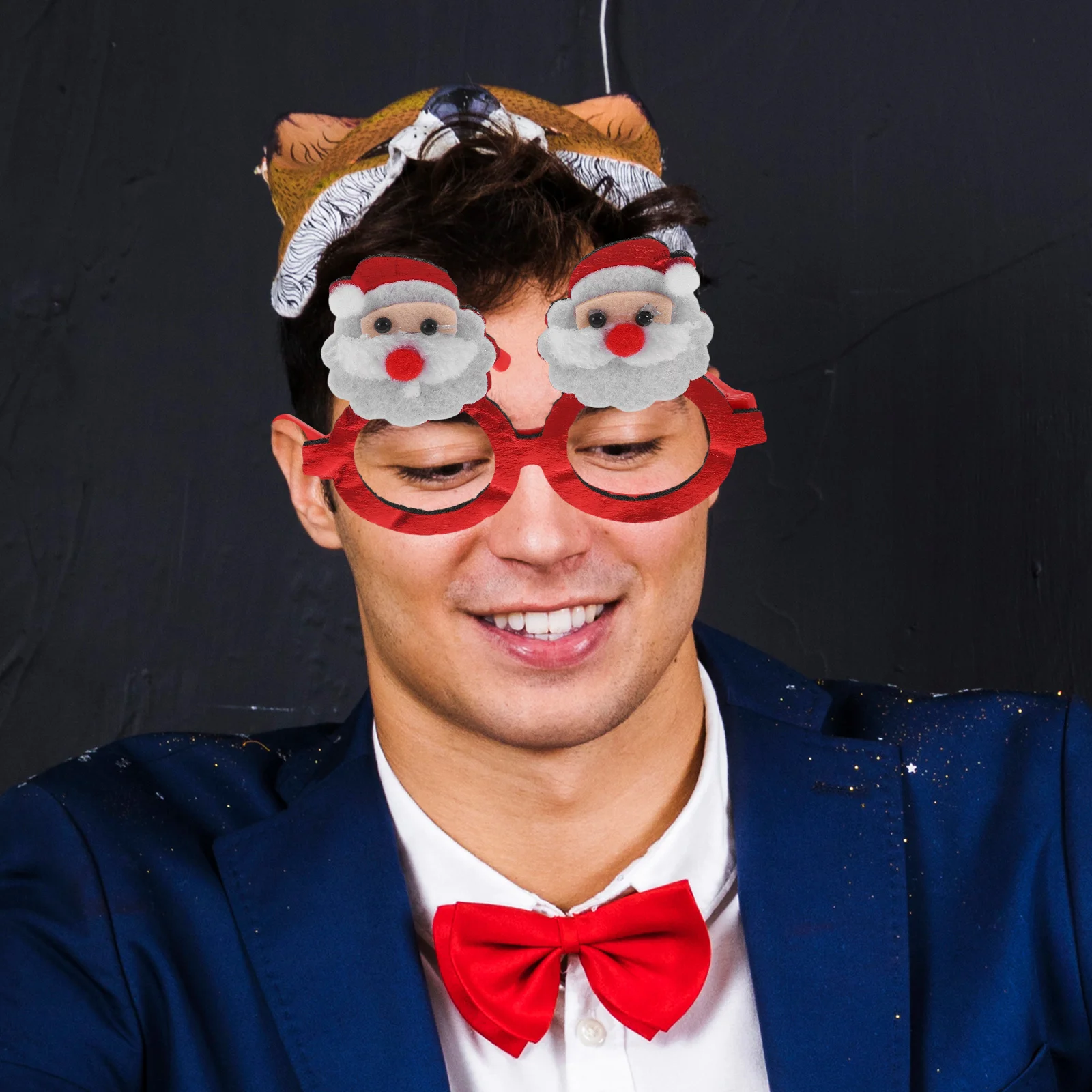 

6 шт., блестящие праздничные очки, рождественские оправы для очков, снежинка, звезда, рождественский костюм, аксессуары, украшение для новогодней вечеринки, фото