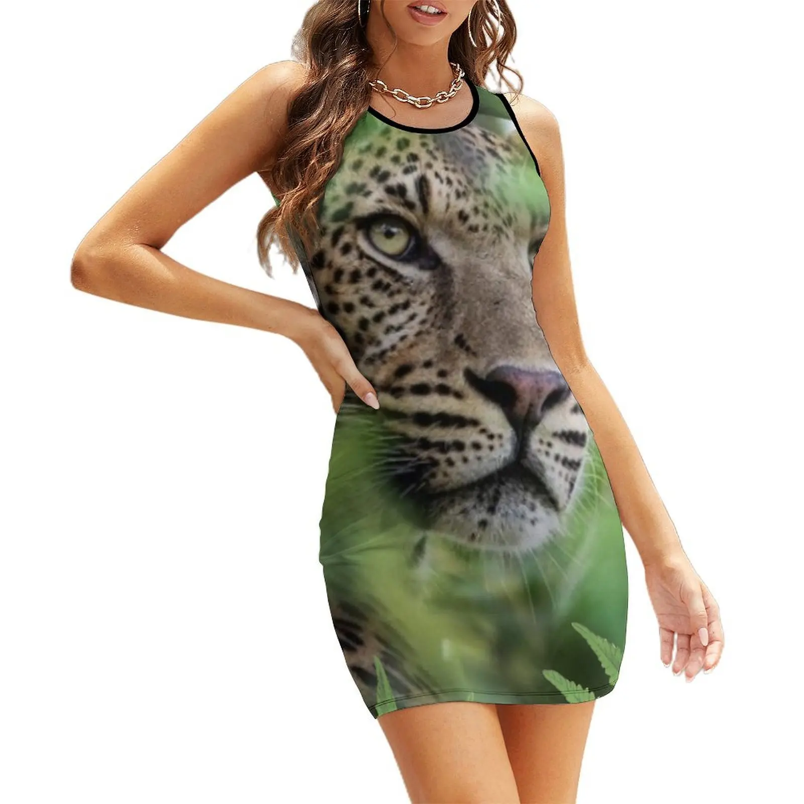 

cheetah watching you Sleeveless Sundress clothes for woman dress summer luxury evening dresses for women 2025 Dress women