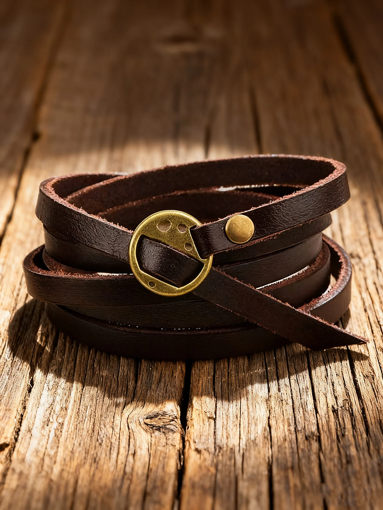 New Bracelet For Men Punk Style Multi Layer Leather With Letters Vintage Simple Design For Protection Good Luck & Energy Jewelry