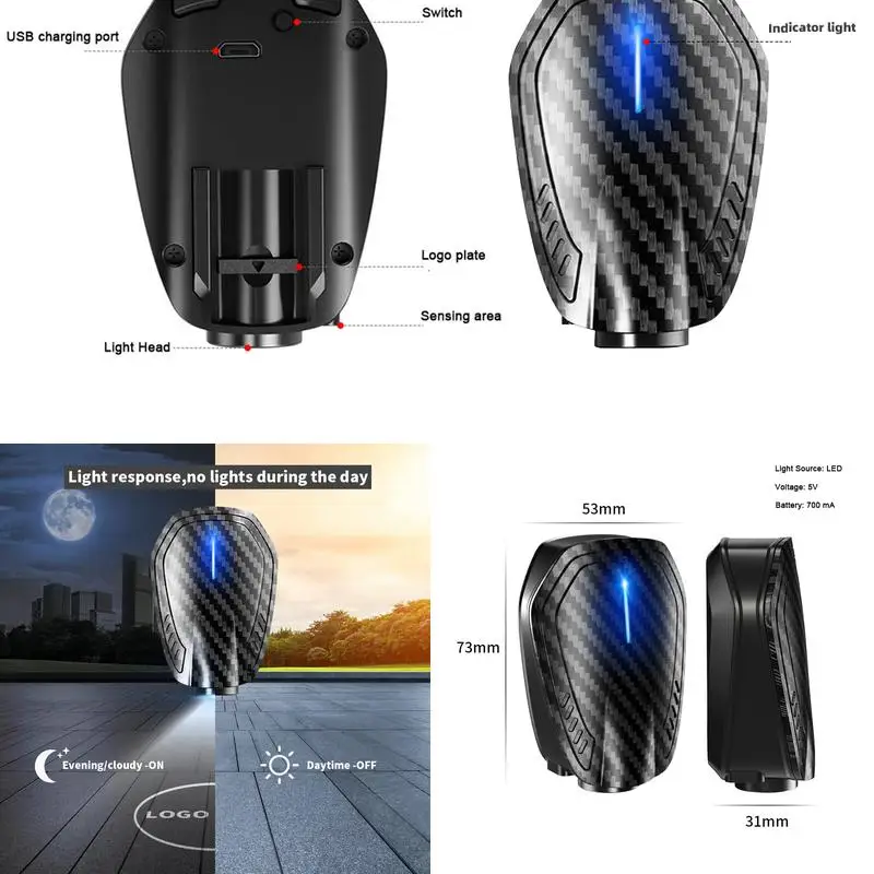 2pcs USB Rechargeable N Logo Car Door HD LED Lamps Projector Courtesy Welcome Lights For Sonata Tucson Elantra I10 i30