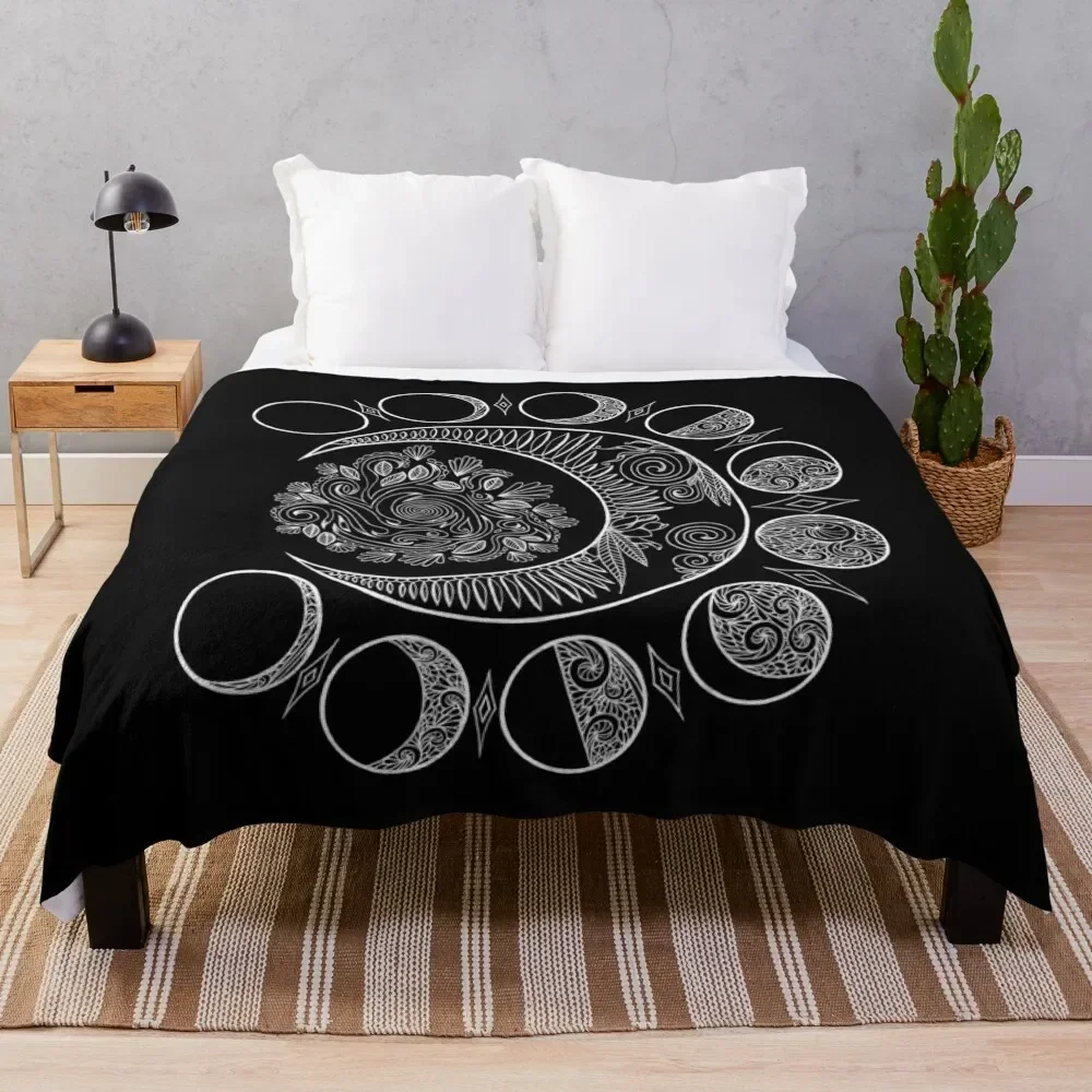 

Moon Phases at Midnight Throw Blanket Sleeping Bag christmas gifts Luxury Blankets