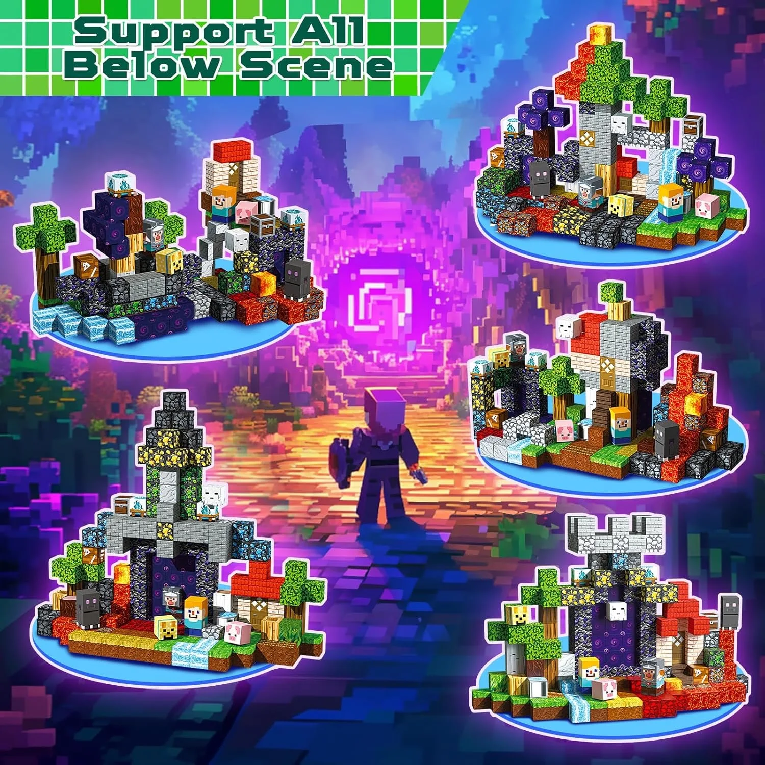 200 stks Magnetische Blokken Sets Kid Building Speelgoed Bouwen Mijn Magneet Wereld Model voor Kinderen Speelgoed STEM Montessori Zintuiglijke Kubussen Geschenken