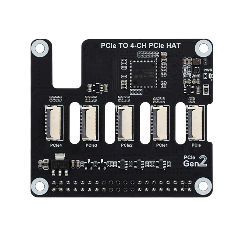 Плата расширения JABS Pcie FFC для Raspberry Pi 5 Pcie до 4-канальных модулей Pcie HAT, поддержка штабелирования