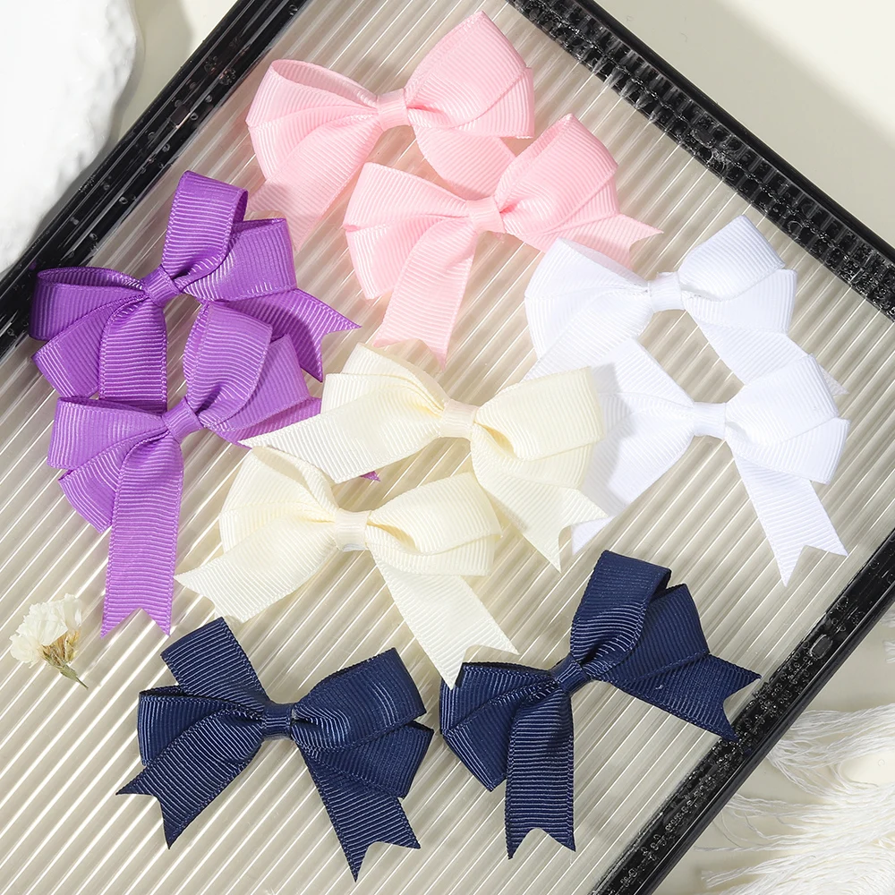 4 Stück/Set Mädchen-Haaraccessoires, 2 große + 2 kleine Haarspangen mit Schleifen, süße, niedliche Haaraccessoires für Kinder und Babys zum Tragen – Detail 1