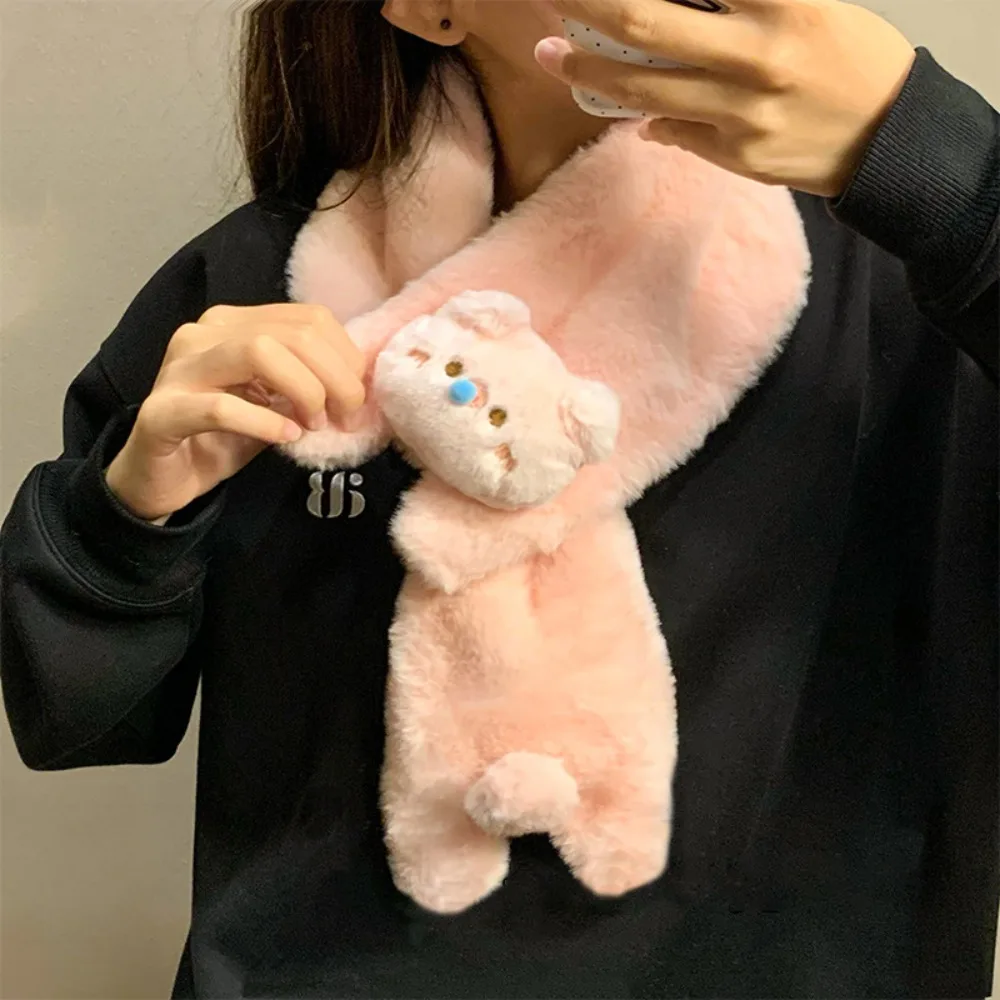 

Милый плюшевый шарф с крестом, утолщенный ветрозащитный, защита от холода, теплые перчатки для шеи, мягкие зимние перчатки с мультяшной свиньей