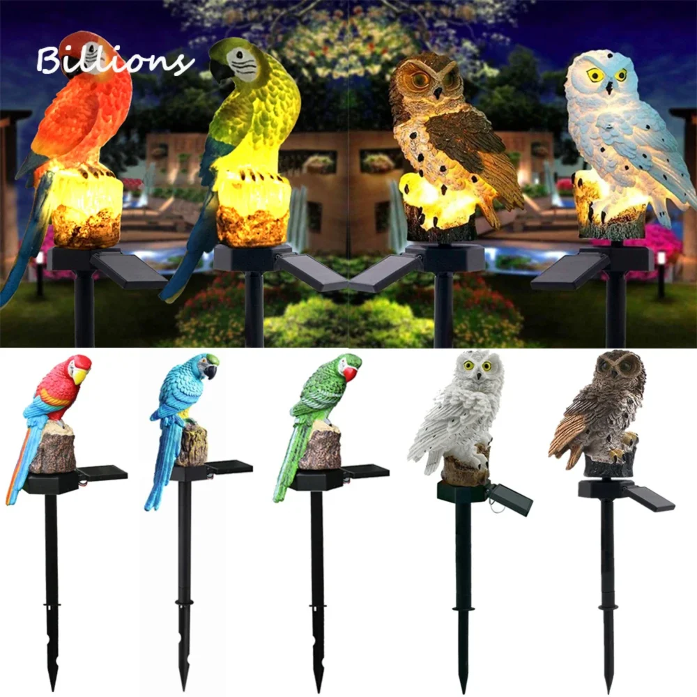 

Solar Powered Owl Animal Artificial Flowers Garden Lights Waterproof Outdoor Lawn Lamp Solary Energy Outside Decor