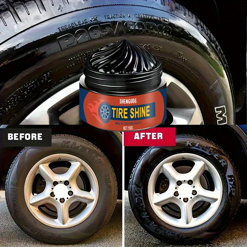 1 шт., 100 г защитного крема для полировки шин, долговечного средства для ремонта шин - стойкий блеск для автомобиля, удаление герметичности, изготовление шин и колес более прочный блеск, необходимые продукты для владельца автомобилей