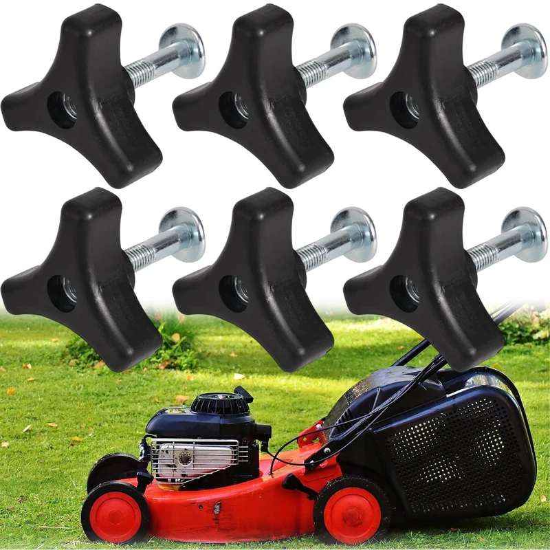 Lawn Mower Handle Knobs Nut Bolt Triangle Handle Knob Fixing Screw Bolt Mower Machine Power Tools Replacement Parts Fasteners