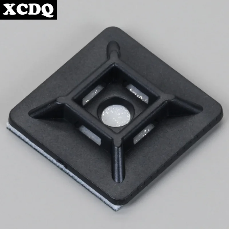 100 قطعة ذاتية اللصق النايلون رباط للكابل حامل البريدي التعادل مقعد ثابت PA66 مقاطع كابلات بلاستيكية 3M 1600T لاصق قوي التعادل جبل