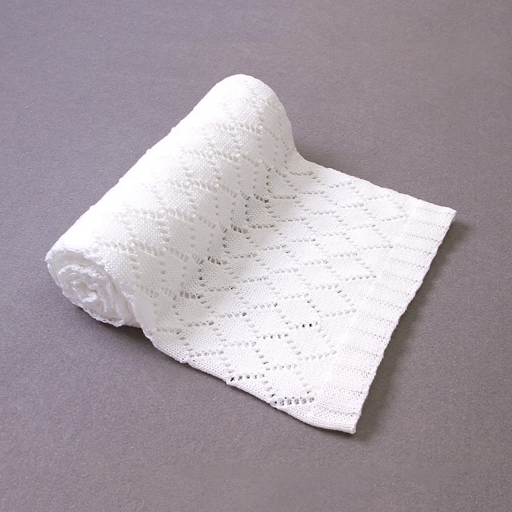 طفل بطانية اللون محبوك الجوف التدريجي عربة طفل بطانية الخريف الشتاء خفيفة الوزن الرضع غطاء دافئ #5