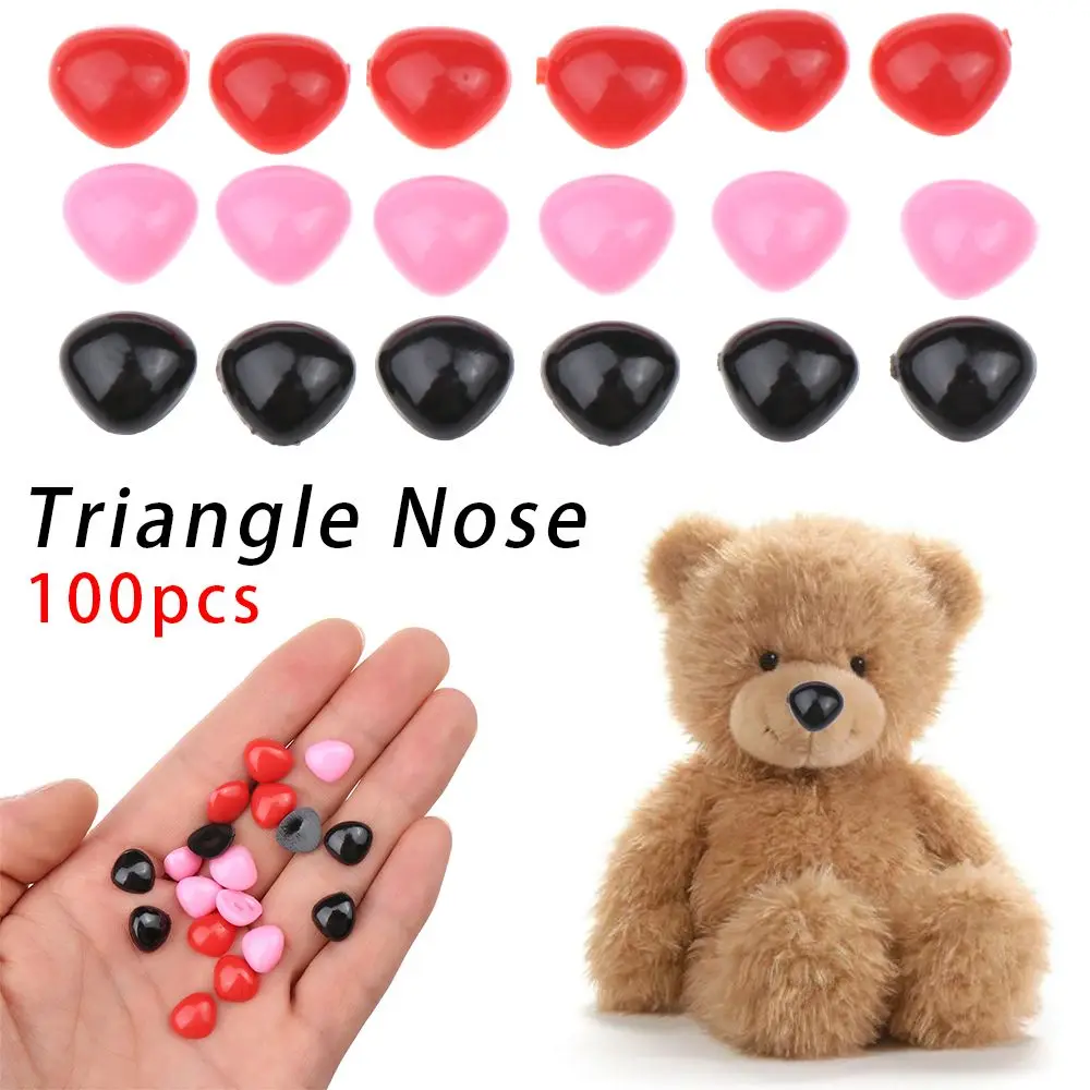 100Pcs Plastic Bear Buttons Noses Safety Parts Dolls Accessories Triangle Nose