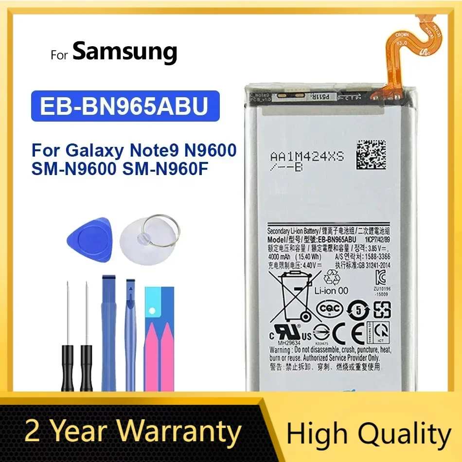 

Replacement Battery EB-BN965ABU For Samsung Galaxy Note9 Note 9 SM-N9600 N960F N960U N960N N960W 4000mAh Bateria + Tools
