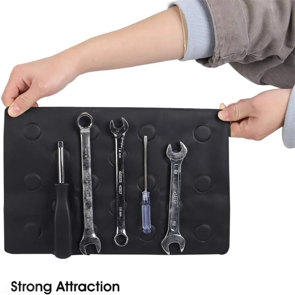 2024 New Flexible Magnetic Tool Holder for Wrenches Bolts Nuts Screw Mag-Pad Other Parts Tray for Car Garage Home 11.8\
