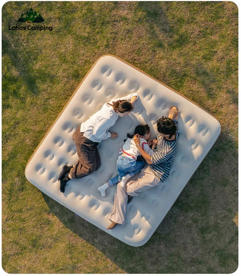 

Lohascamping 25cm Thickened Inflatable Air Mattress Built In Pump PVC Sleeping Mat Load Bearing 450KG Home Outdoor Camping