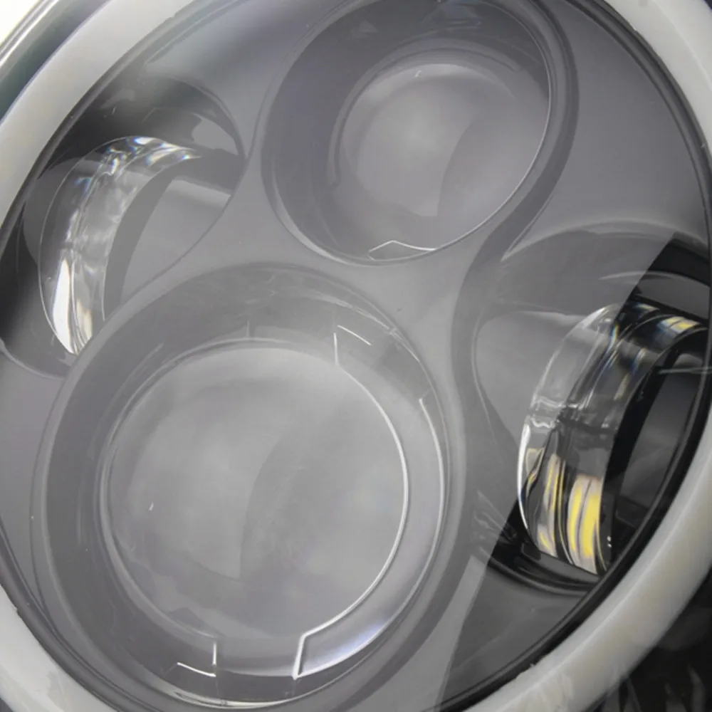 2pc 7 Polegada faróis led drl halo anel âmbar anjo olho para lada niva 4x4 uaz jeep wrangler jk motocicleta offroad 12v 24v