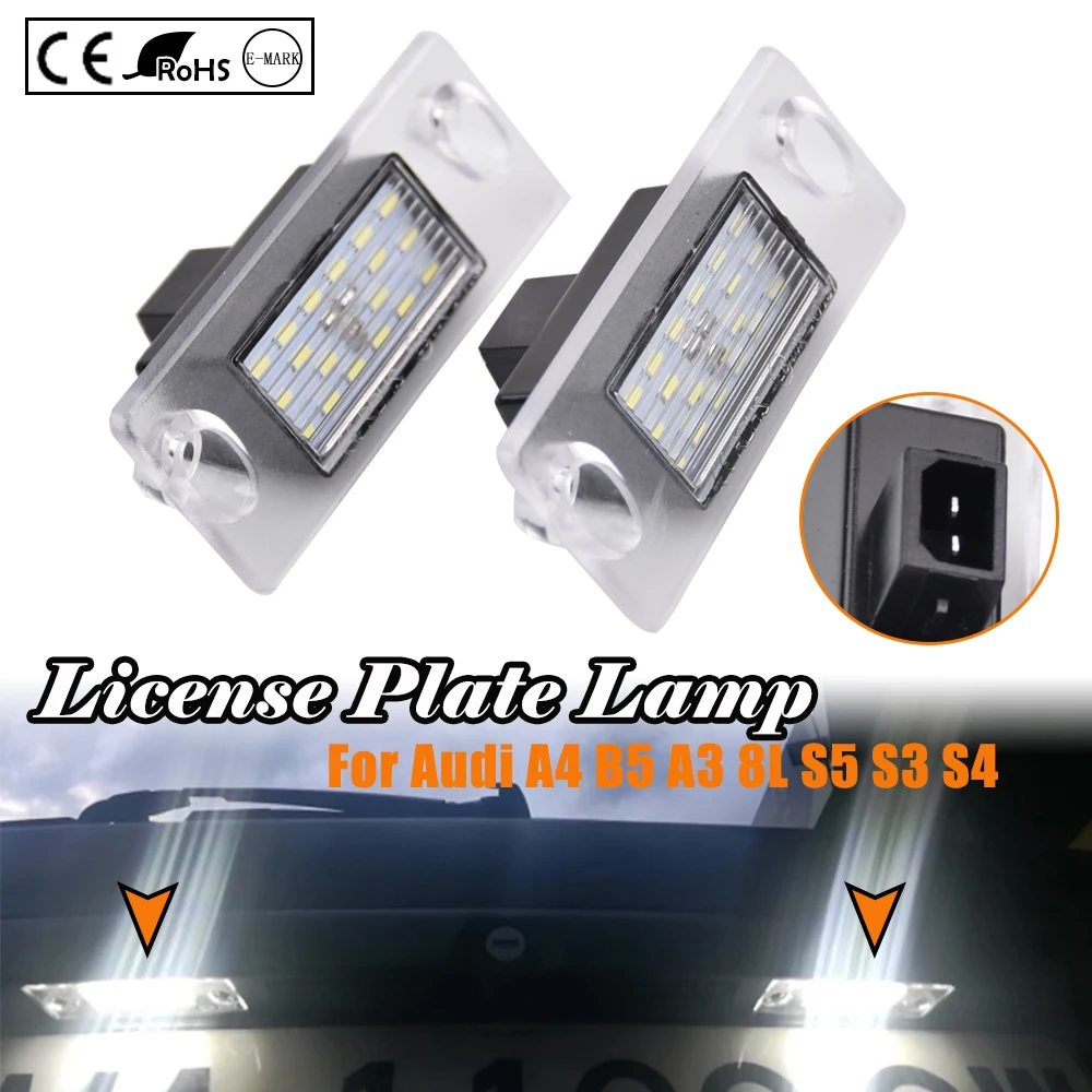 Luz Led trasera Canbus para matrícula de coche, 2 piezas, sin errores, para Audi A3, S3, A4, S4, A5, S5, B5, 8L, Avant, Sportback, 1996-2003