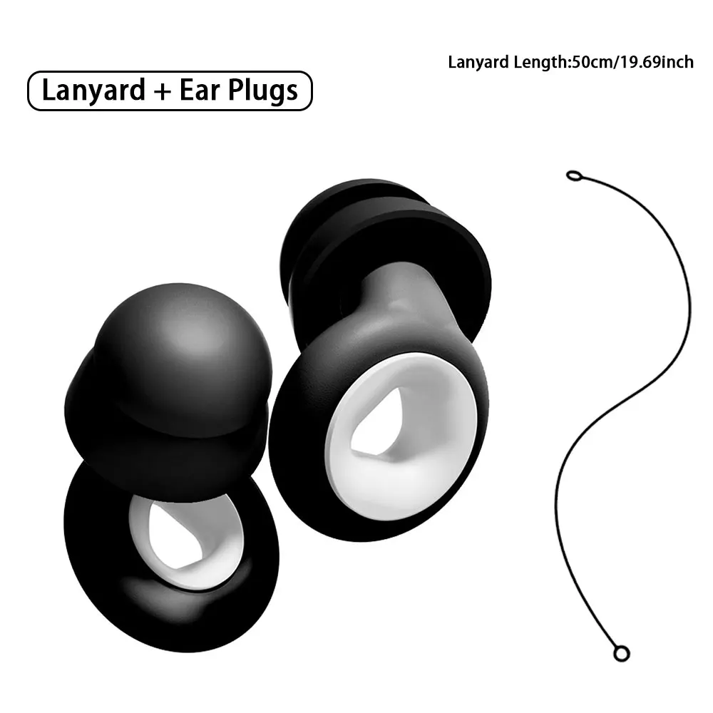 Double-Layer Silicone Earplugs with Lanyard High Fidelity Sound Filter for Swimming Water Sports And Concert DJ Use