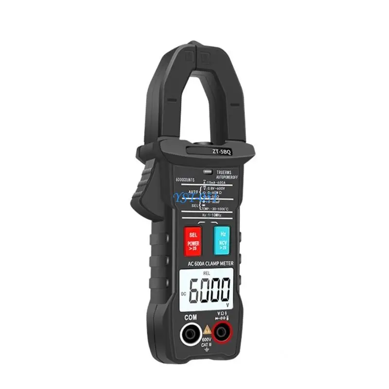 E15A 6000 Counts Digital Clamp Meter 6-600V 600A Current Multimeter Ammeter Resistance Tester for Car Repair