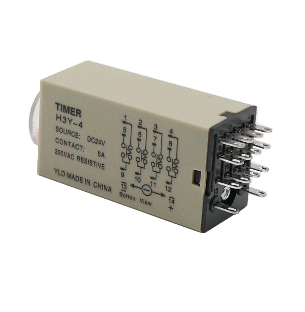 1pcs Power on Delay Time Relay H3Y-4  Small 14-pinDC12V24vAC220v Timer Switch 1S 3S 5S 30S 60S 5M 10M 30M 60M