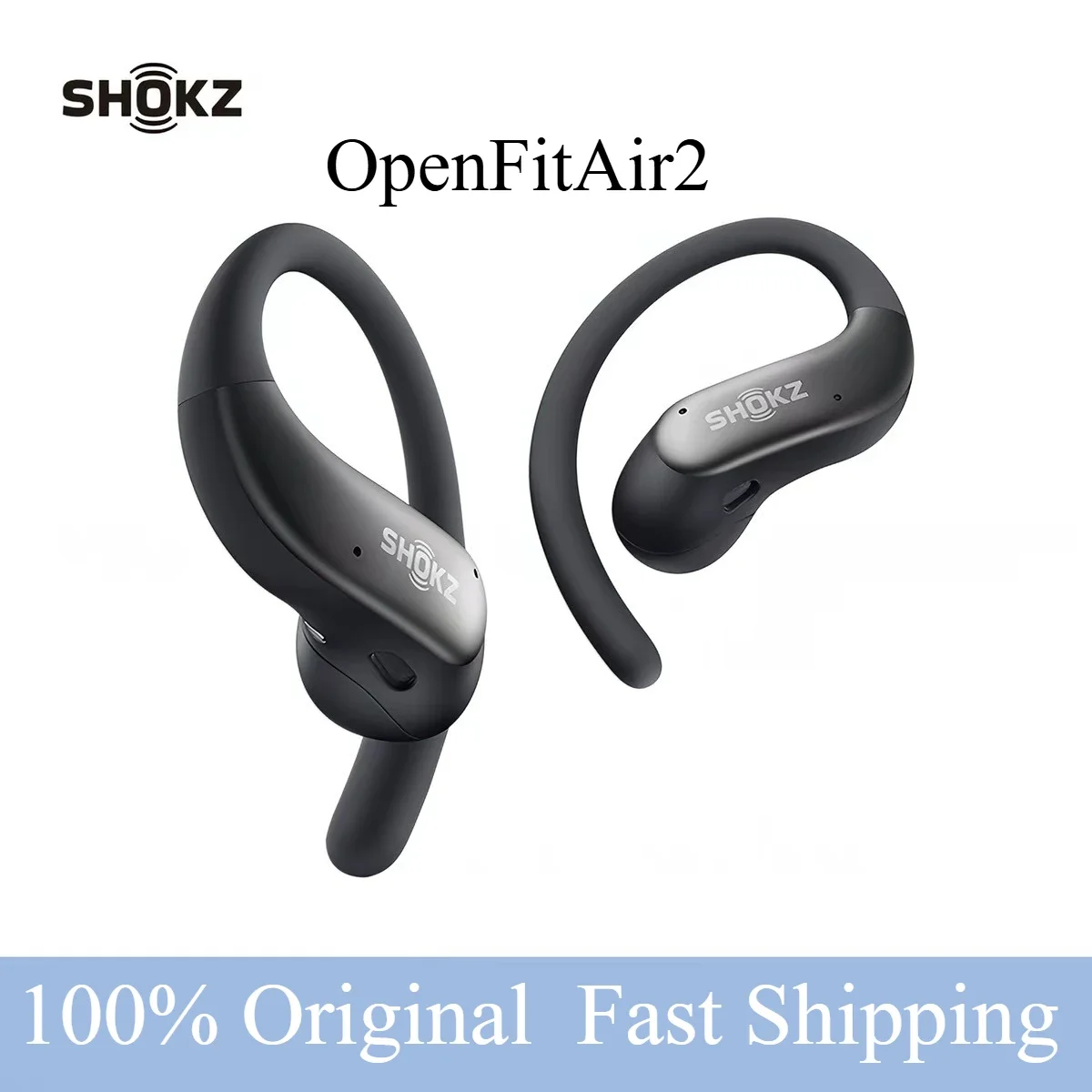 SHOKZ T520 OpenFit Air 2 Open-Ear Bluetooth-hoofdtelefoon met oorhaak, niet-in-oor, niet-bone-conductie, voor sport en hardlopen