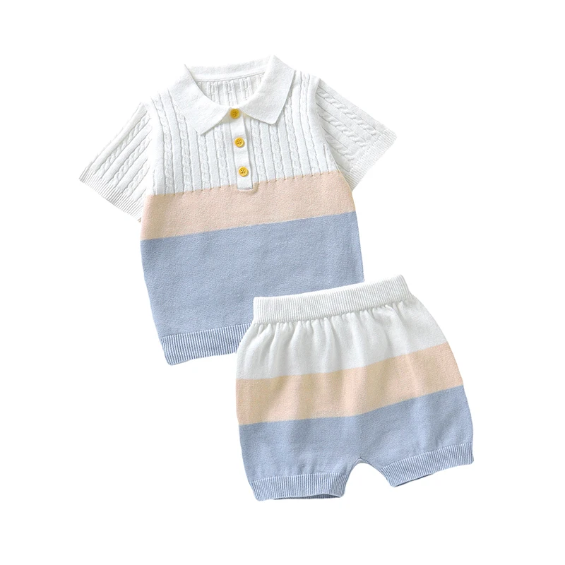 Baby Cotton Clothes Set for Newborn Infant Kids Boys Summer Cotton Short Sleeve T-Shirts+Shorts Sport Suits 0-18m Toddler Outfit