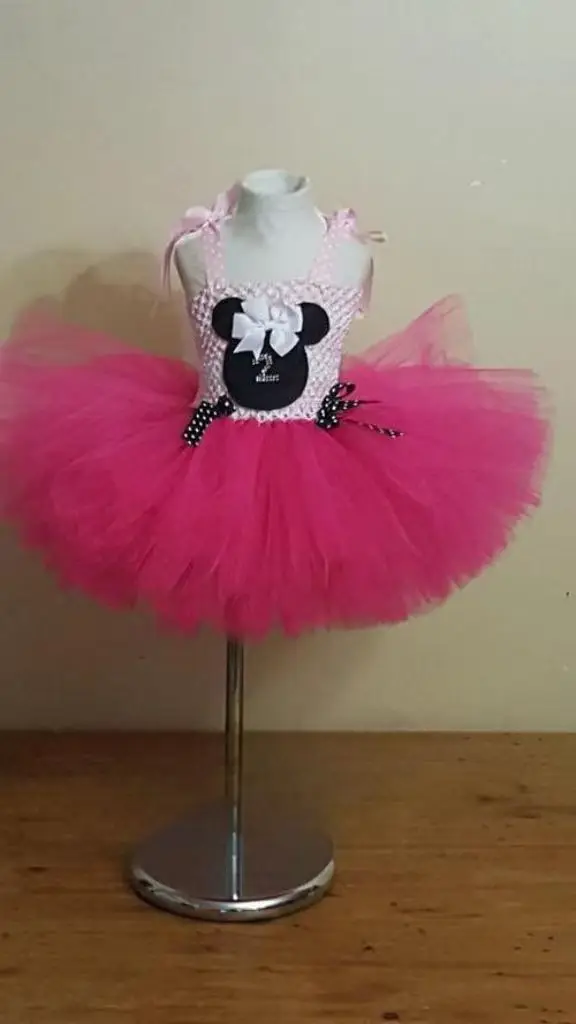 Baby Girls Minnie Tutu Dress Minnie Birthday Party Costume with Mouse Ears Headband Set 3 Color Options Baby Tutu Dresses 0-9Y