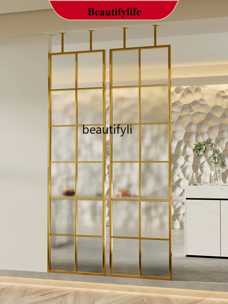 

Super White Changhong Glass Screen Partition Wall Household Living Room Covering Stainless Steel Entrance H