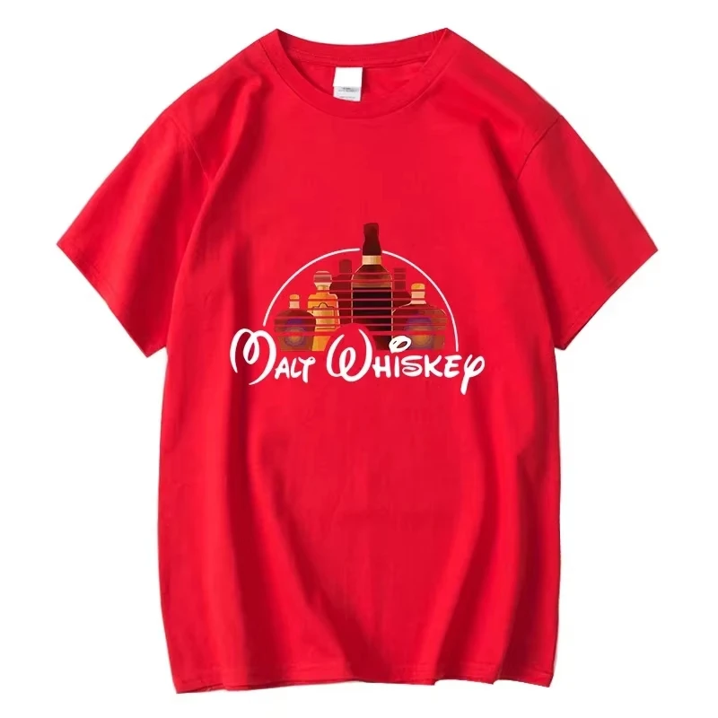 Summer Men's T-shirt, 100% Cotton, Fun Malt Whiskey Print, Loose Fit, Crew Neck, Cool and Breathable Short Sleeve Design