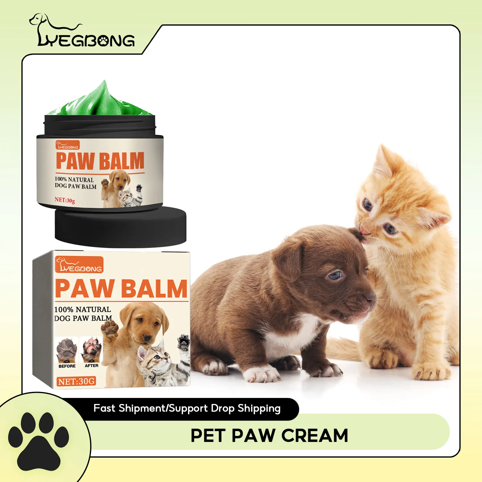 Pet Paw Cream Moisturizing Claw Relieve Dry Cracking Nose Elbow Wax Paw Soother Nose Protector Feet Repair Dog Foot Care Lotion