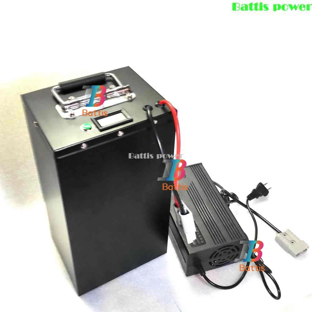 waterproof 48V 50Ah Lifepo4 48v 40AH battery BMS for 2000w Scooter bike tricycle boat backup power +10A charger