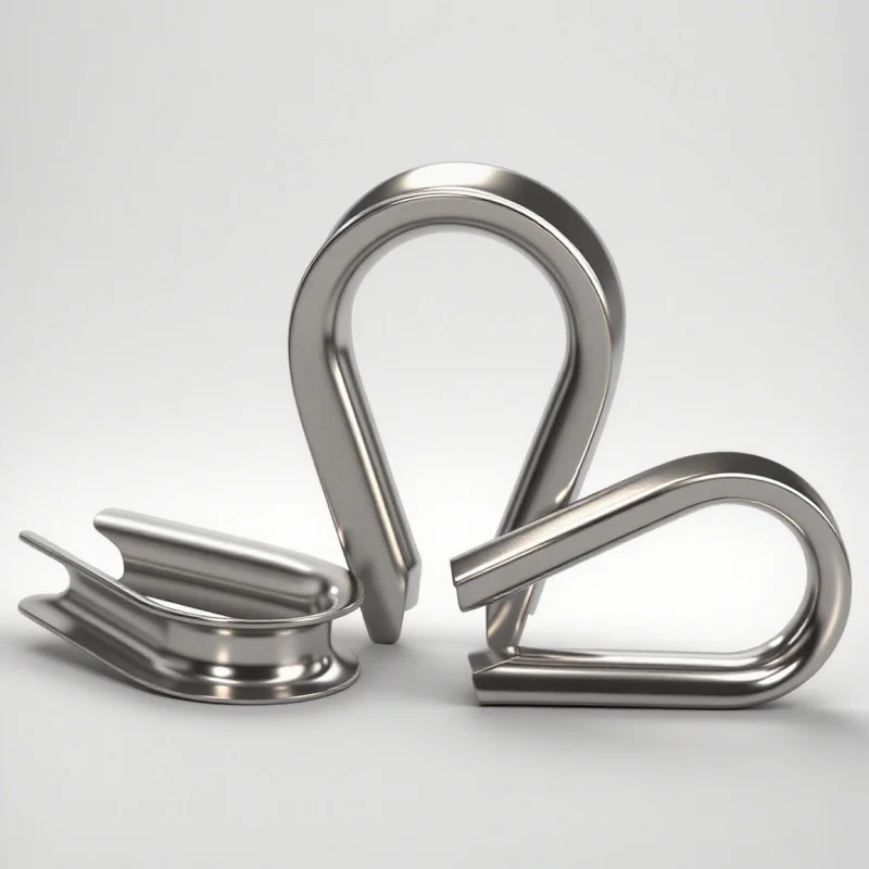 304 Stainless Steel Wire Rope Thimble Silver Cable Wire Rope Clamp Thimbles Rigging Hardware Chicken Heart Ring Fixing Workpiece