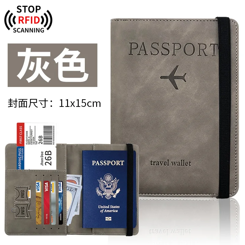 Cross-border popular RFID passport bag, multifunctional, can hold SIM card, ID card holder, passport holder, travel wallet