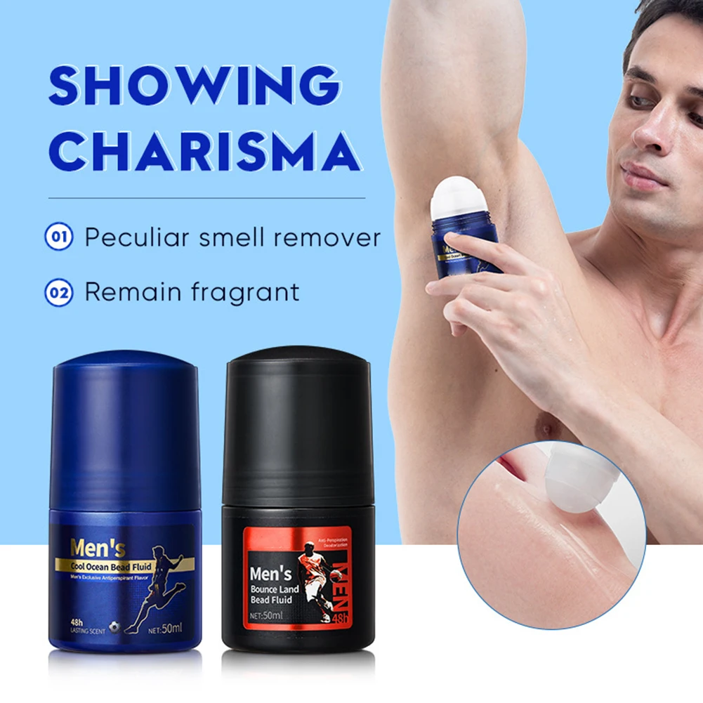 50ml Men'S Roller Ball Perfumes Portable Antiperspirant Deodorising Fragrance Stick Long-Lasting Fragrance For