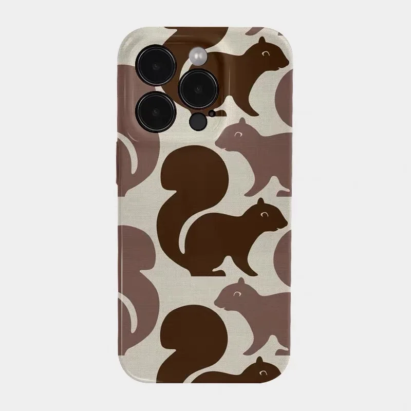 

Full Screen Brown Squirrel Cartoon Phone Case for IPHONE 17 Air 16E 15 PROMAX 14Plus 13 12 MINI 11 16Plus XR Acrylic Phone Cover
