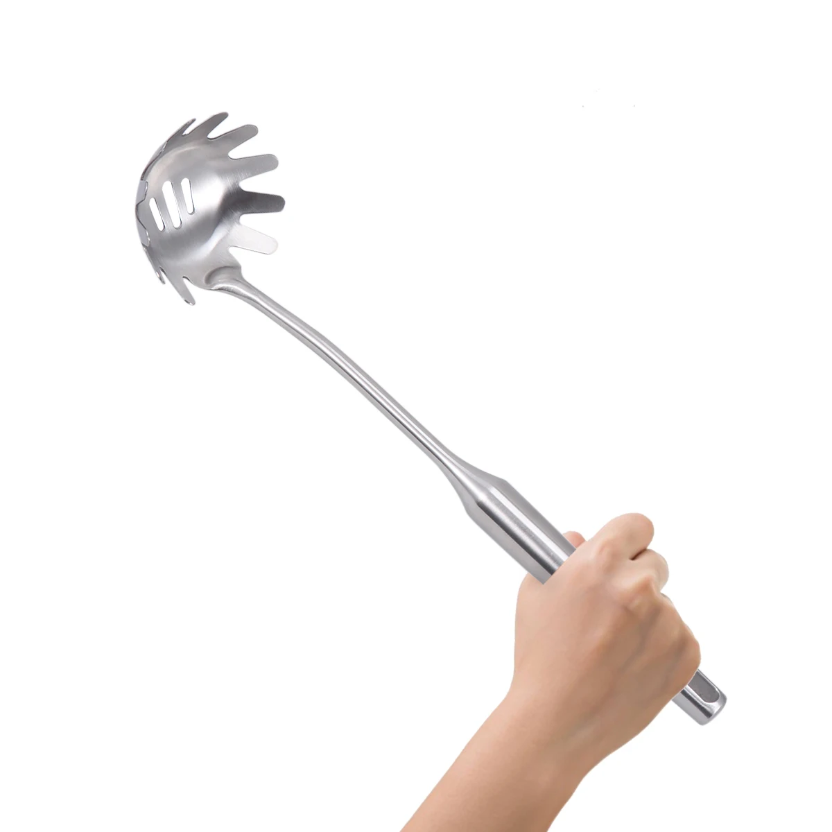 

Stainless Steel Pasta Server Slotted Spoon 304 Material Eco Friendly Kitchen Cookware Spaghetti Strainer