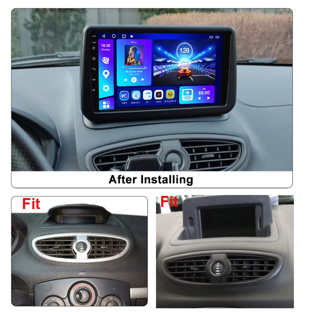 EKIY For Renault Clio 3 CLIO 3 2005-2014 4G WIFI Car Radio Navigation GPS Android Auto Carplay Stereo Android 10 DVD Player