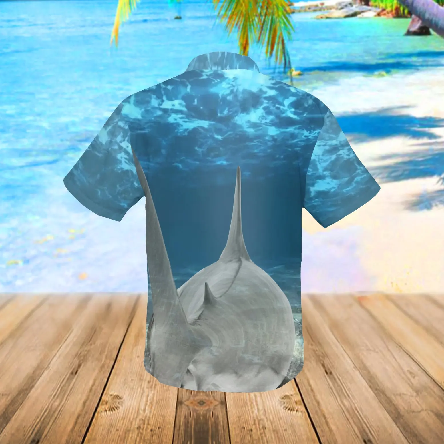 PLstar Cosmos 2022 camicie a maniche corte estive calde divertente squalo 3D All Over camicia Hawaii stampata camicia da spiaggia Casual da uomo CY-09