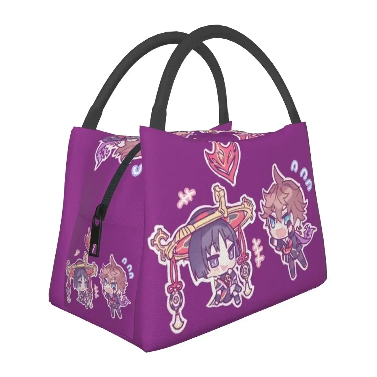 

Genshin Impact Chibi Childe And Scaramouche Lunch Bags Insulated Bento Box Leakproof Lunch Tote Picnic Bags Cooler Thermal Bag