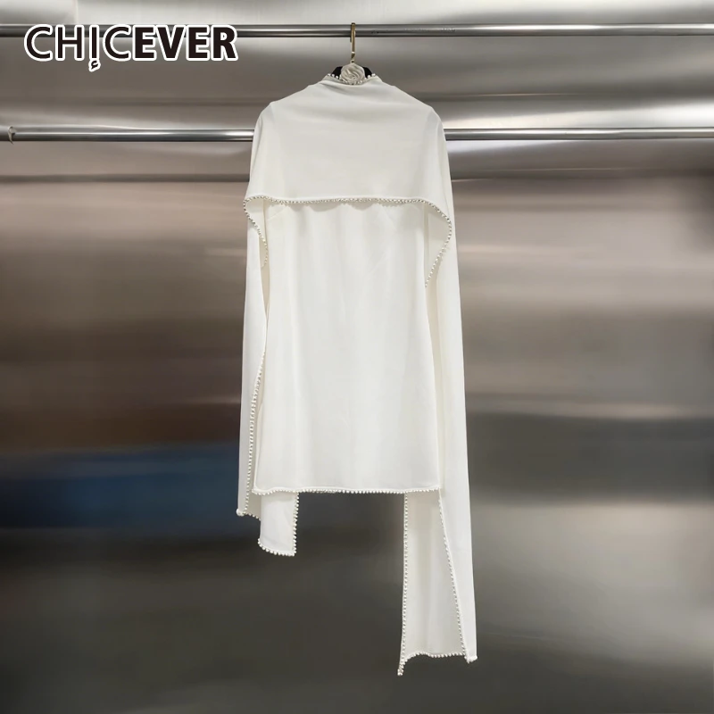 

CHICEVER белое шикарное платье с шалью женское с круглым вырезом без рукавов для похудения минималистичные роскошные женские платья летняя мода новинка