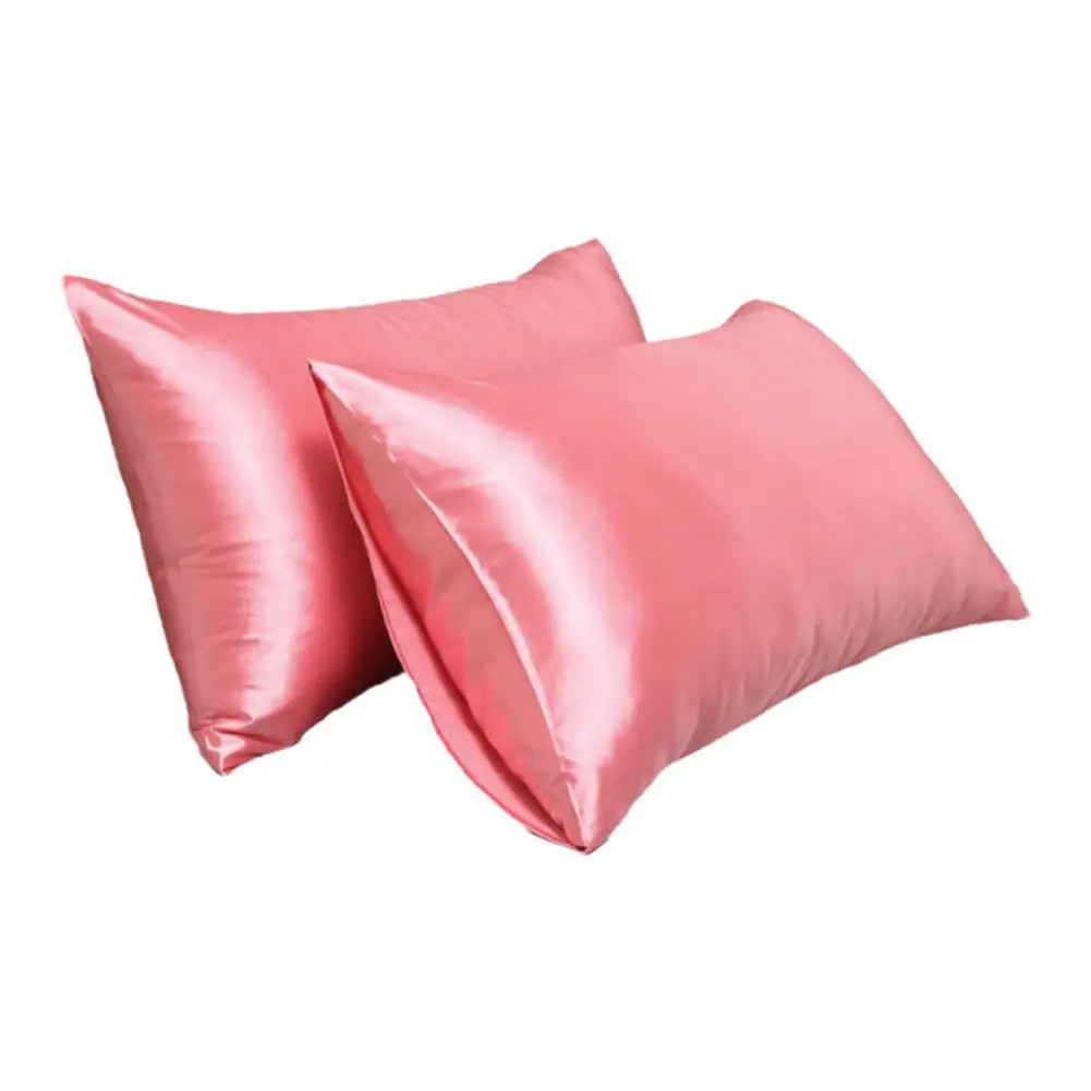 Solid Silk Pillow Slip Imitated Plain White 100% Bed Satin Pillow Soft King Comfortable Queen Twin Home N7r0