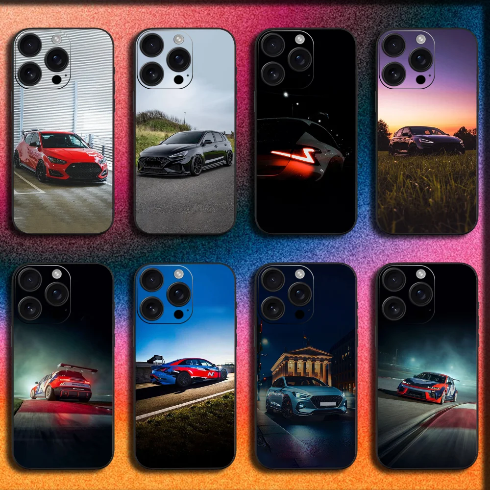 

Sport I20N-I30N Car Phone Case For iPhone 16,15,14,13,12,11,Pro,XS,Max,XR,Plus,SE,Mini Soft Black Cover