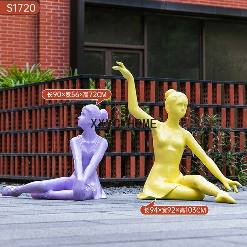 Shopping Mall Dance Room School Square Decoration Simulation Ballet Girl Sculpture Art Figure Big Decorations Fiberglass