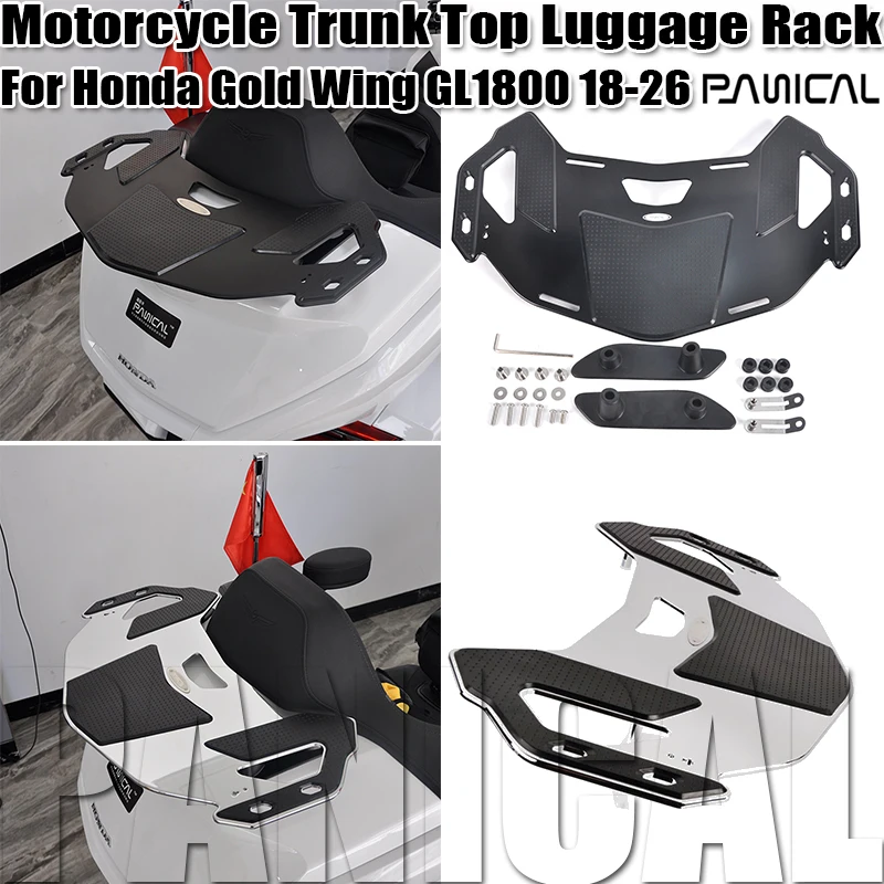 Panical For Honda Gold Wing GL1800 Tour 2021-2026 Motorcycle Top Luggage Rack Aluminum Alloy Rubber Black