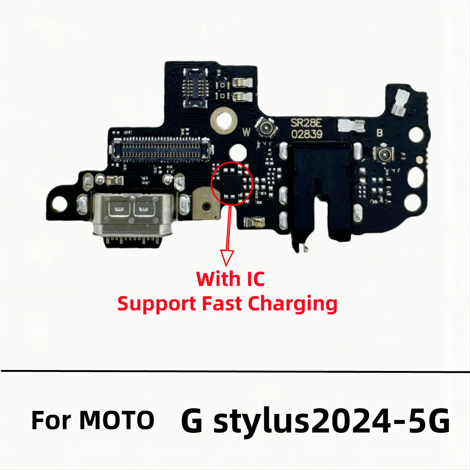 Placa de conector de base de carga USB, Cable flexible de puerto de carga para Motorola Moto G Stylus 5G 2024