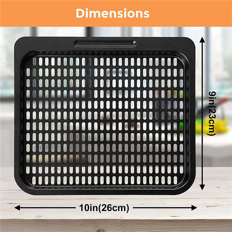 قطعتان من ملحقات مقلاة الهواء لرف الطبخ الشبكي 10 كيو تي، فرن مقلاة الهواء، آمن للاستخدام في غسالة الأطباق (10 كيو تي)