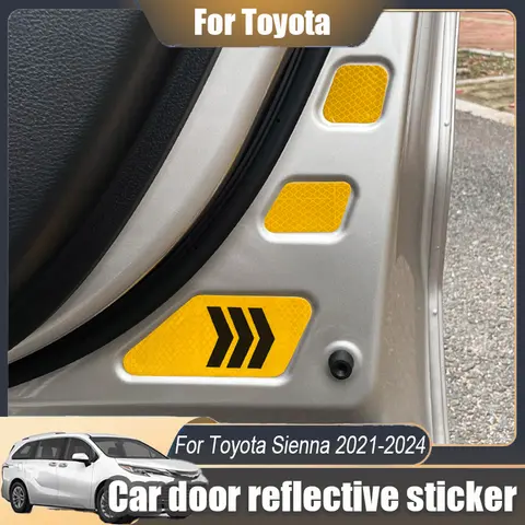 टोयोटा सिएना 2021 2022 2023 2024 के लिए कार दरवाजा परावर्तक स्टिकर कार दरवाजा टक्कर चेतावनी स्टिकर ऑटो बाहरी संशोधन 8 best sales टोयोटा सिएना 2024 - №2