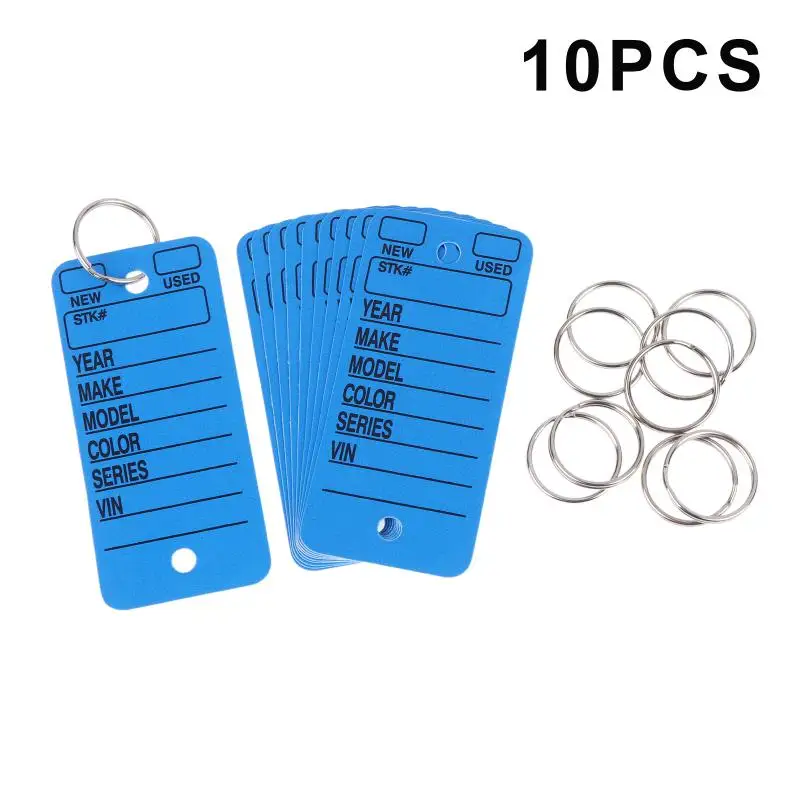 10Pcs Stylish Card-shaped Car Keychain Pet Name Tag Waist DIY Accessory Bag Charm Decoration Handwritten Label