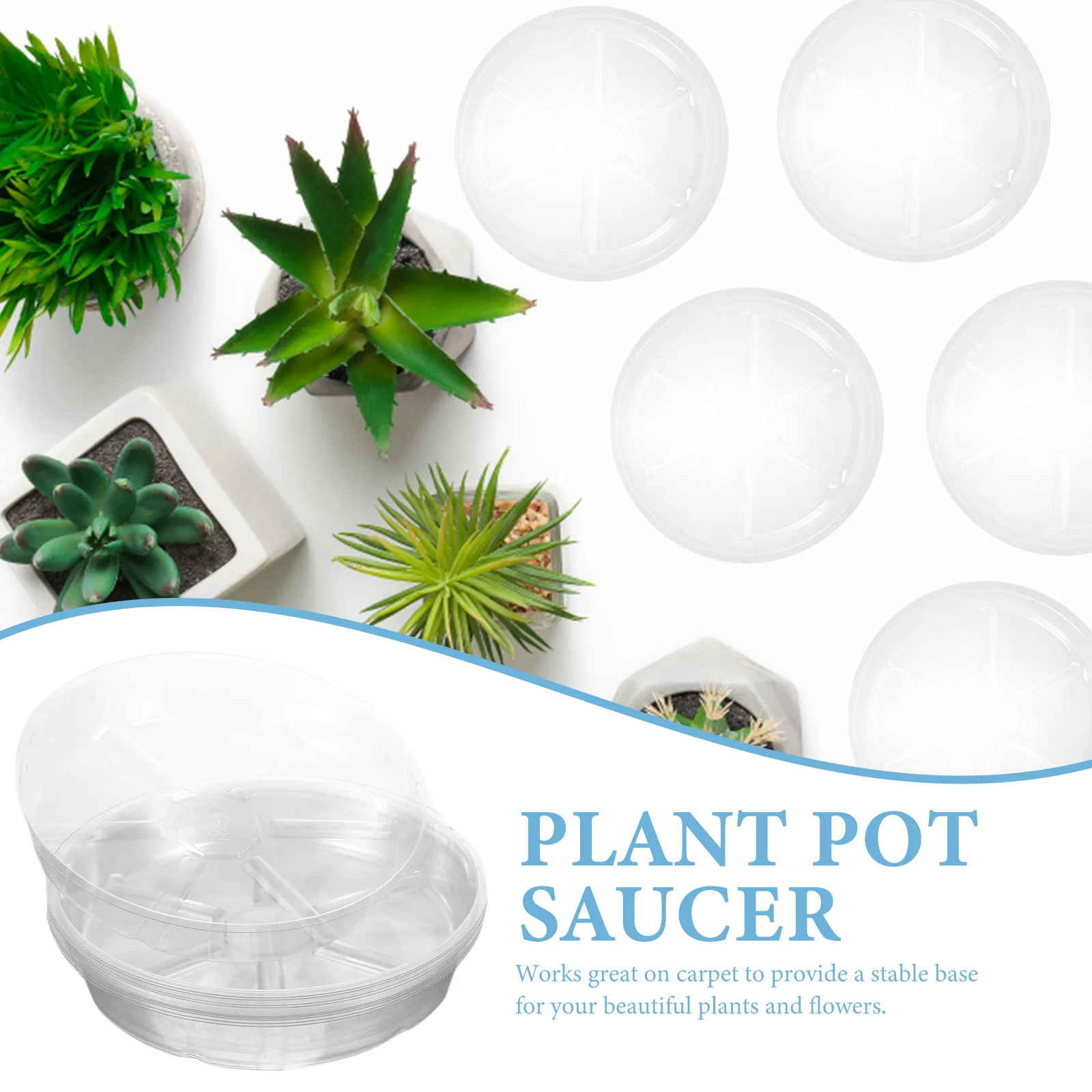 

10pcs Flower Pot Trays Plant Saucers Durable MultiUse Water Leakage Floor Clean Carpet Base Drainage Soil Round